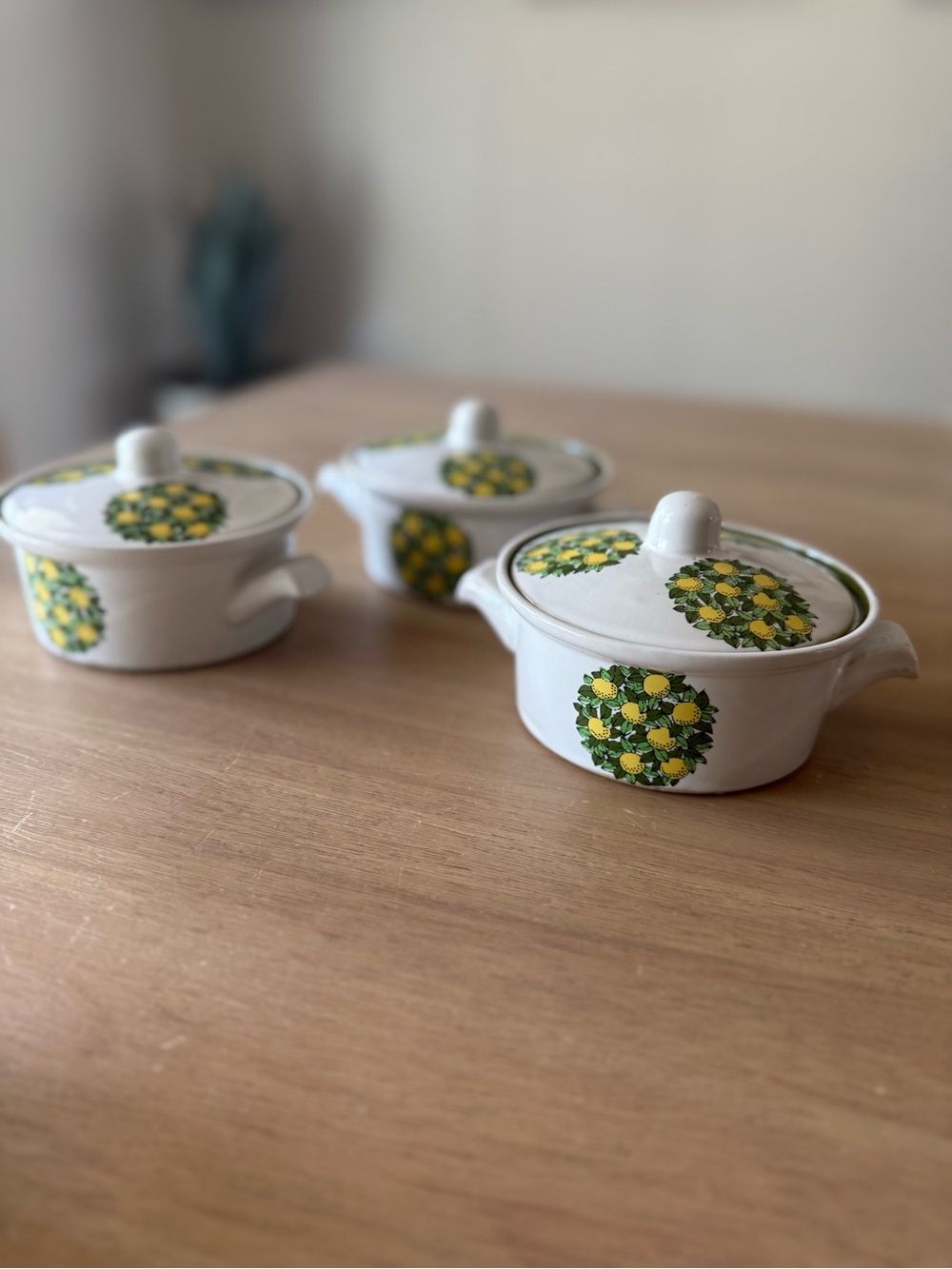 Vintage New Trends Inc. Lemon Tree lidded Canisters and w/ Handles (set of 3)